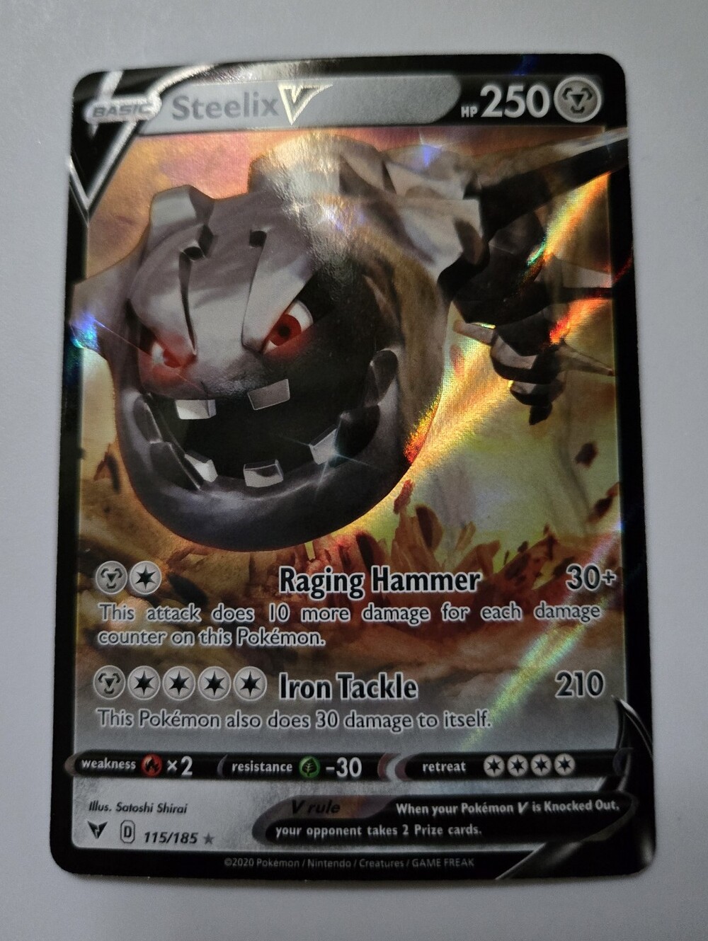 Pokemon Steelix V #115 Vivid Voltage Holo Card